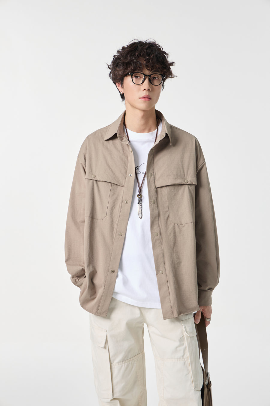 Beige Clean Field Overshirt View 9 | Weezy