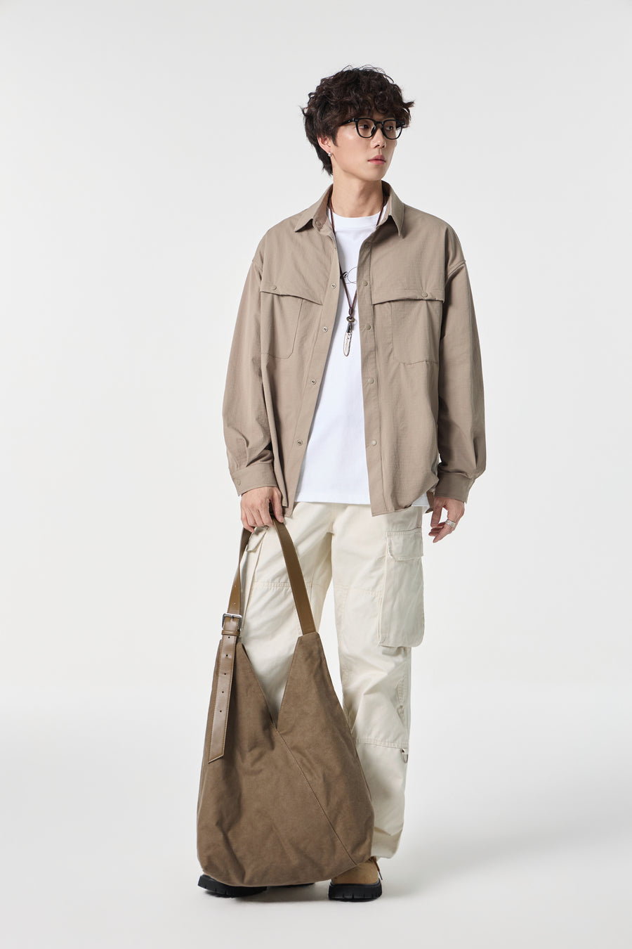 Beige Clean Field Overshirt View 10 | Weezy