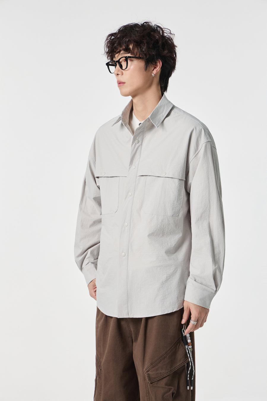 White Nomad Utility Shirt Lifestyle view | Weezy