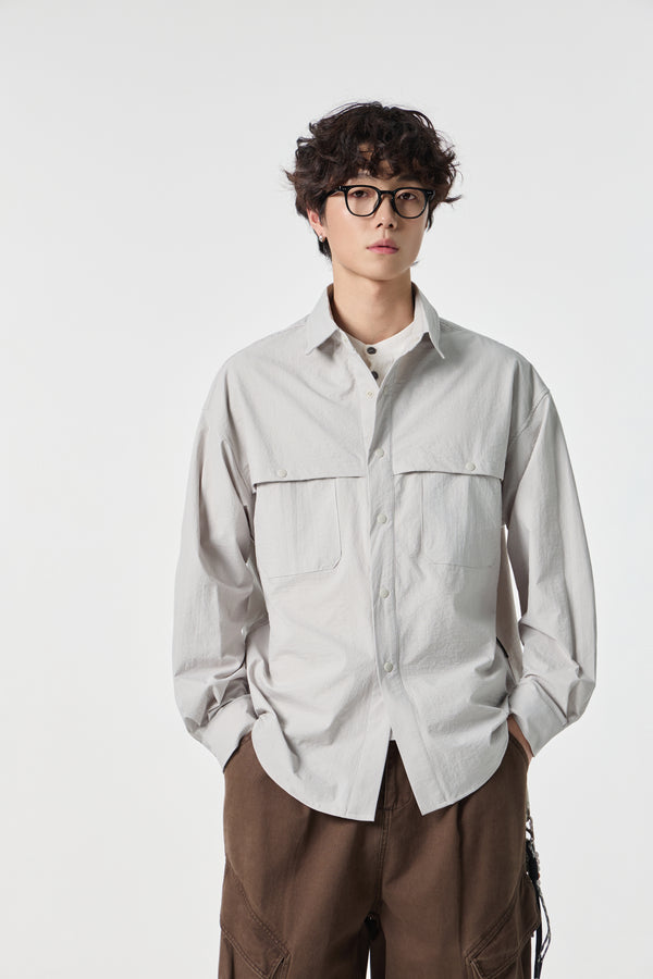 Grey Clean Field Overshirt Front view | Weezy