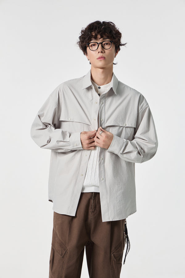 Graphite Nomad Utility Shirt Front view | Weezy