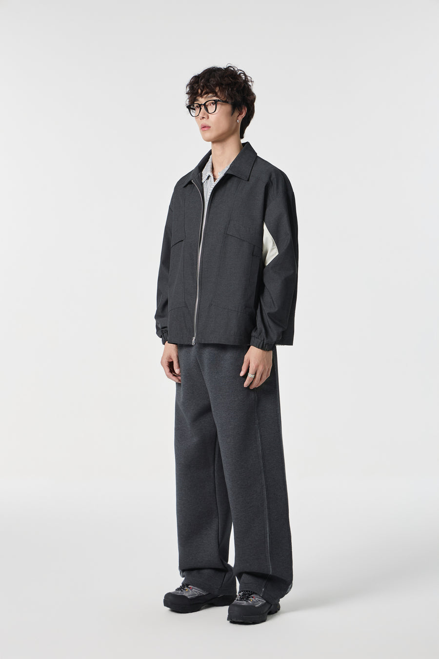 Black Modern Workwear Bomber View 12 | Weezy