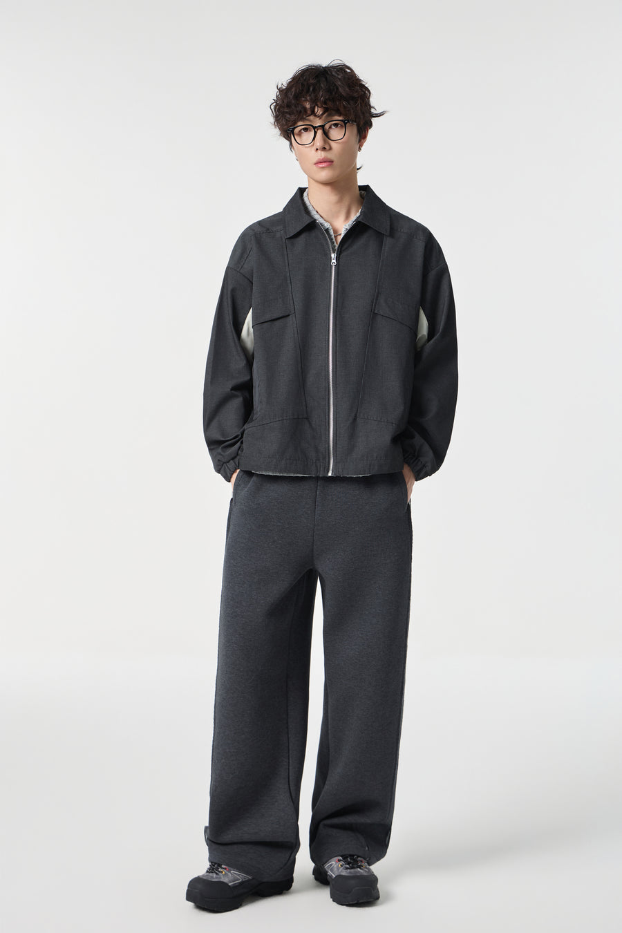 Black Modern Workwear Bomber View 9 | Weezy