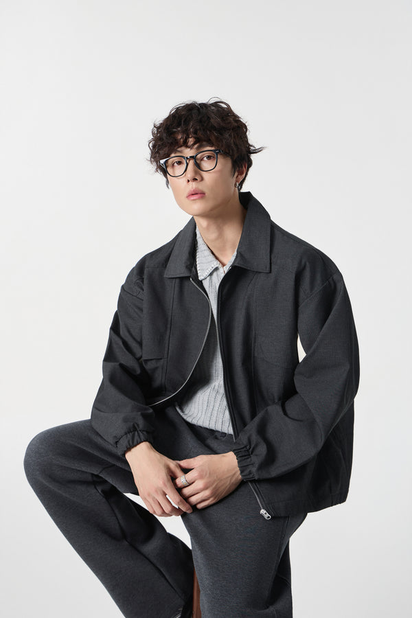 Black Modern Workwear Bomber Front view | Weezy