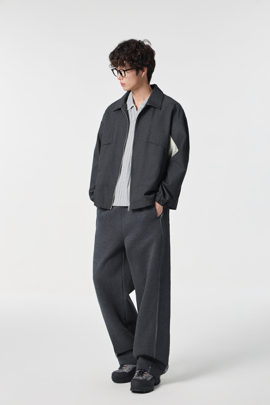 Black Modern Workwear Bomber View 11 | Weezy
