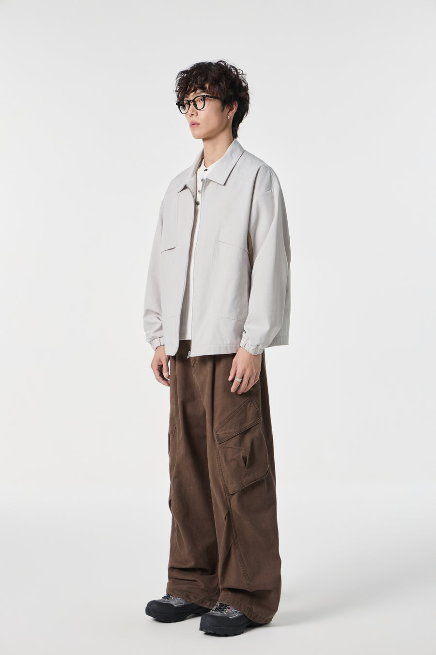Grey Modern Workwear Bomber View 12 | Weezy