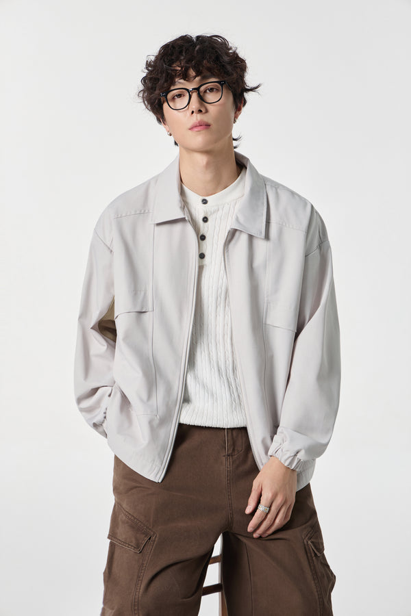 Grey Modern Workwear Bomber Front view | Weezy