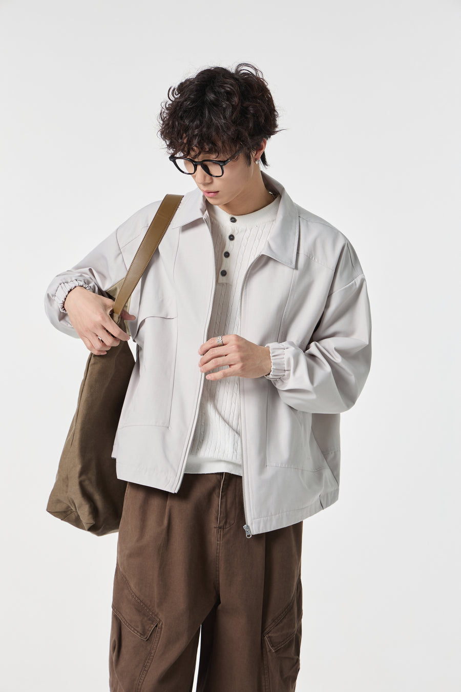 Grey Modern Workwear Bomber Flat lay | Weezy