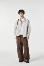 Grey Modern Workwear Bomber Close-up | Weezy