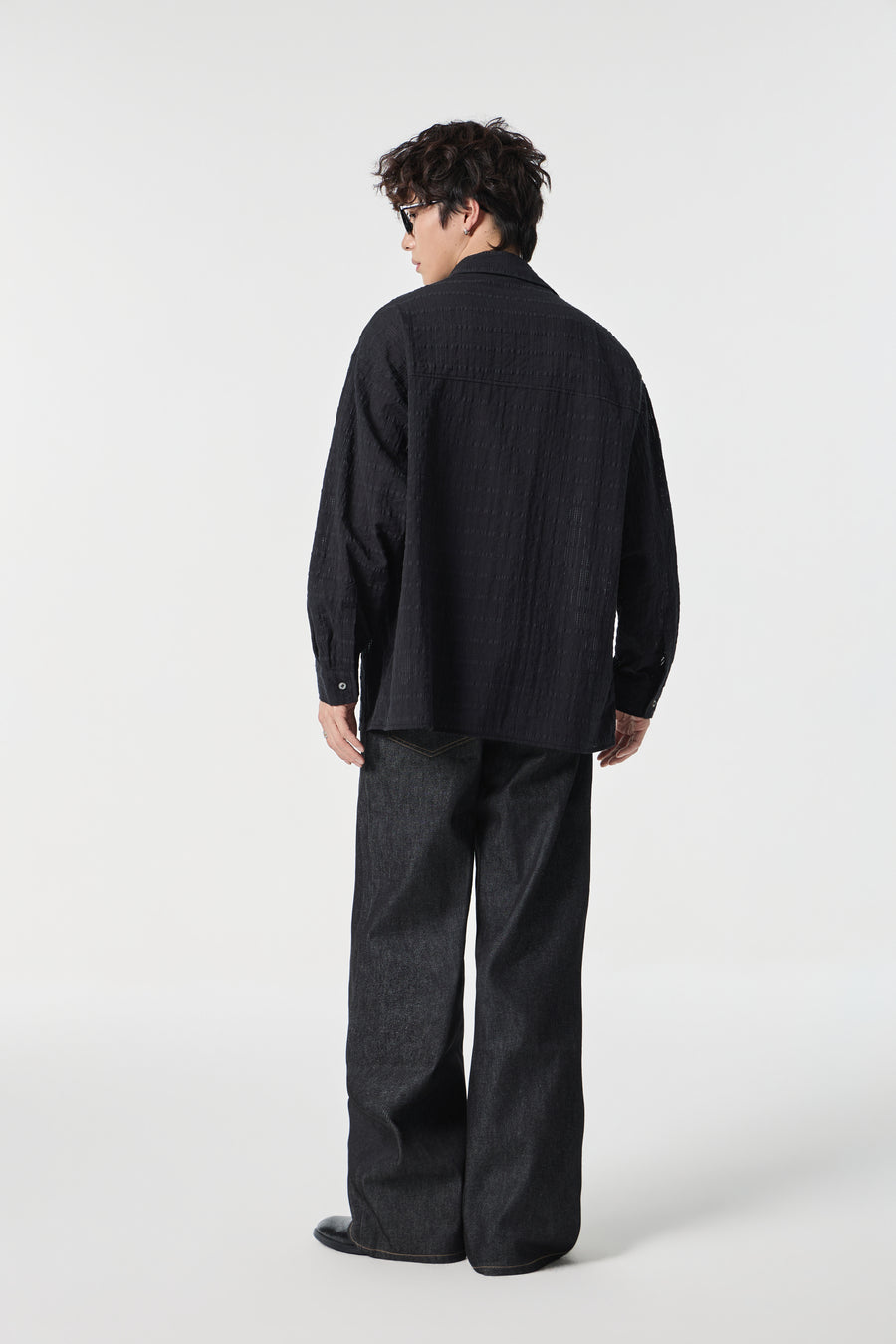 Black Textured Air Shirt Close-up | Weezy