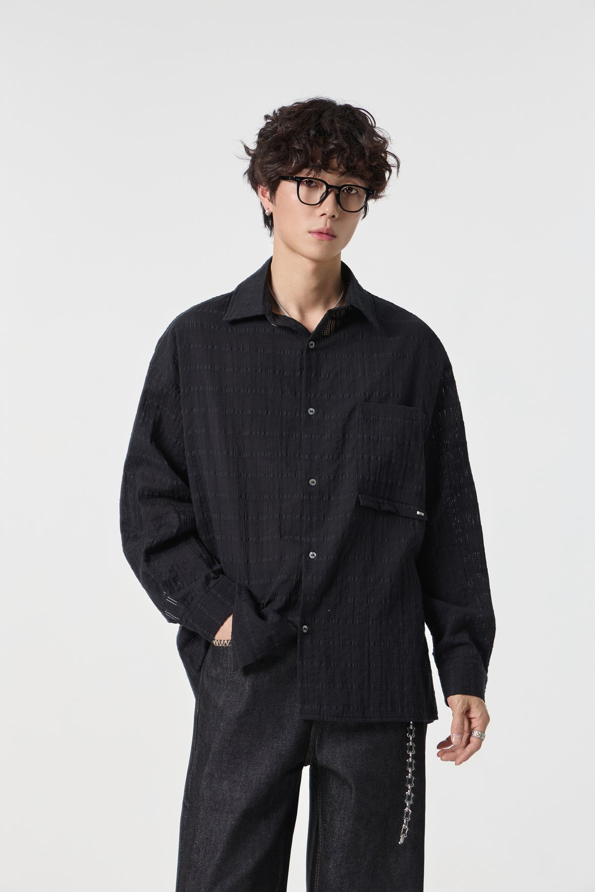 Black Textured Air Shirt