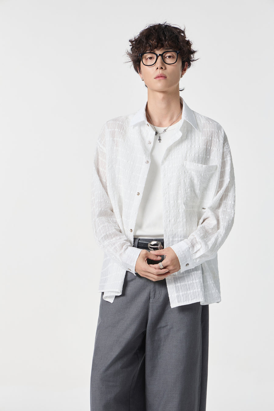 White Textured Air Shirt View 13 | Weezy