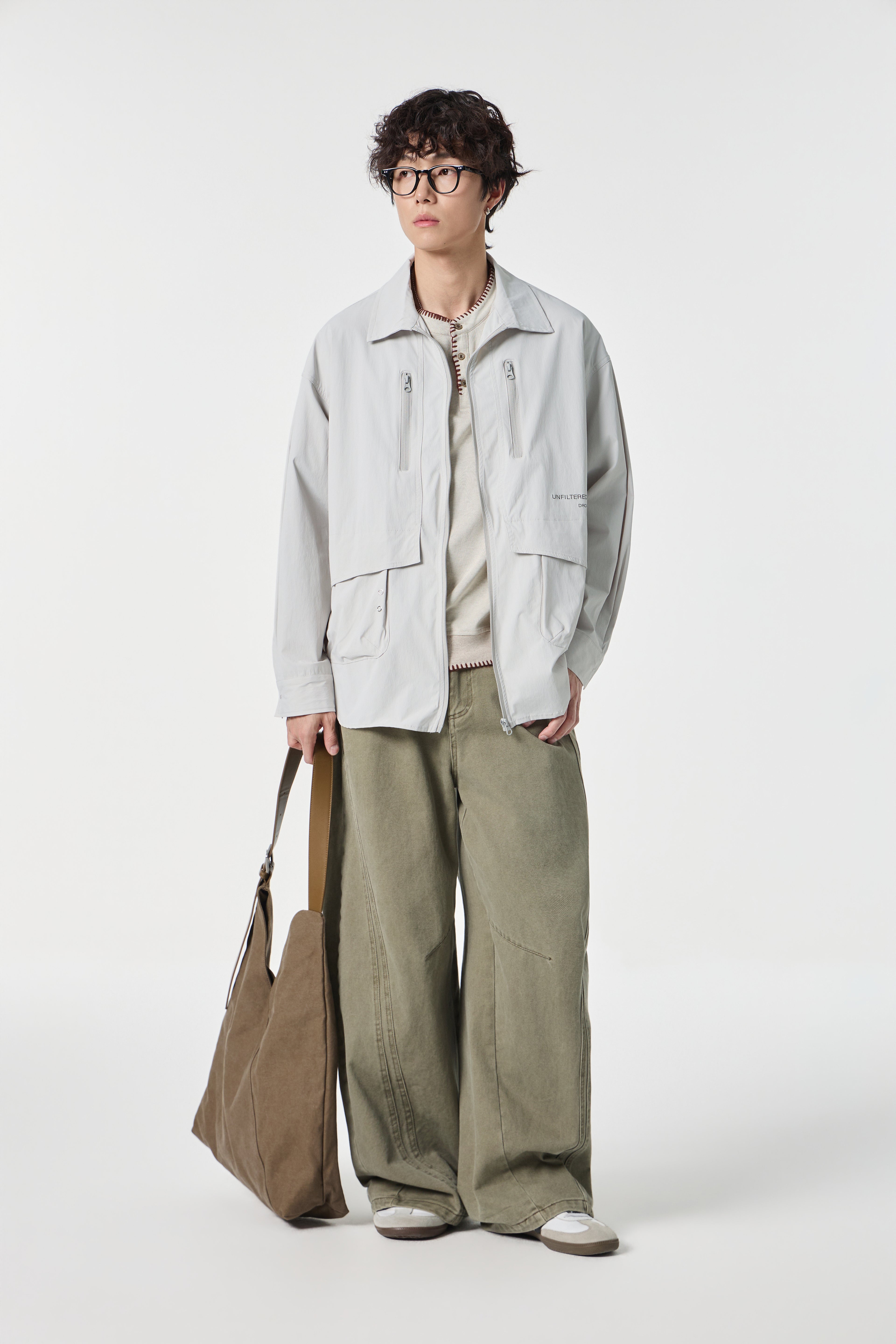 Grey Urban Modular Jacket Model view | Weezy