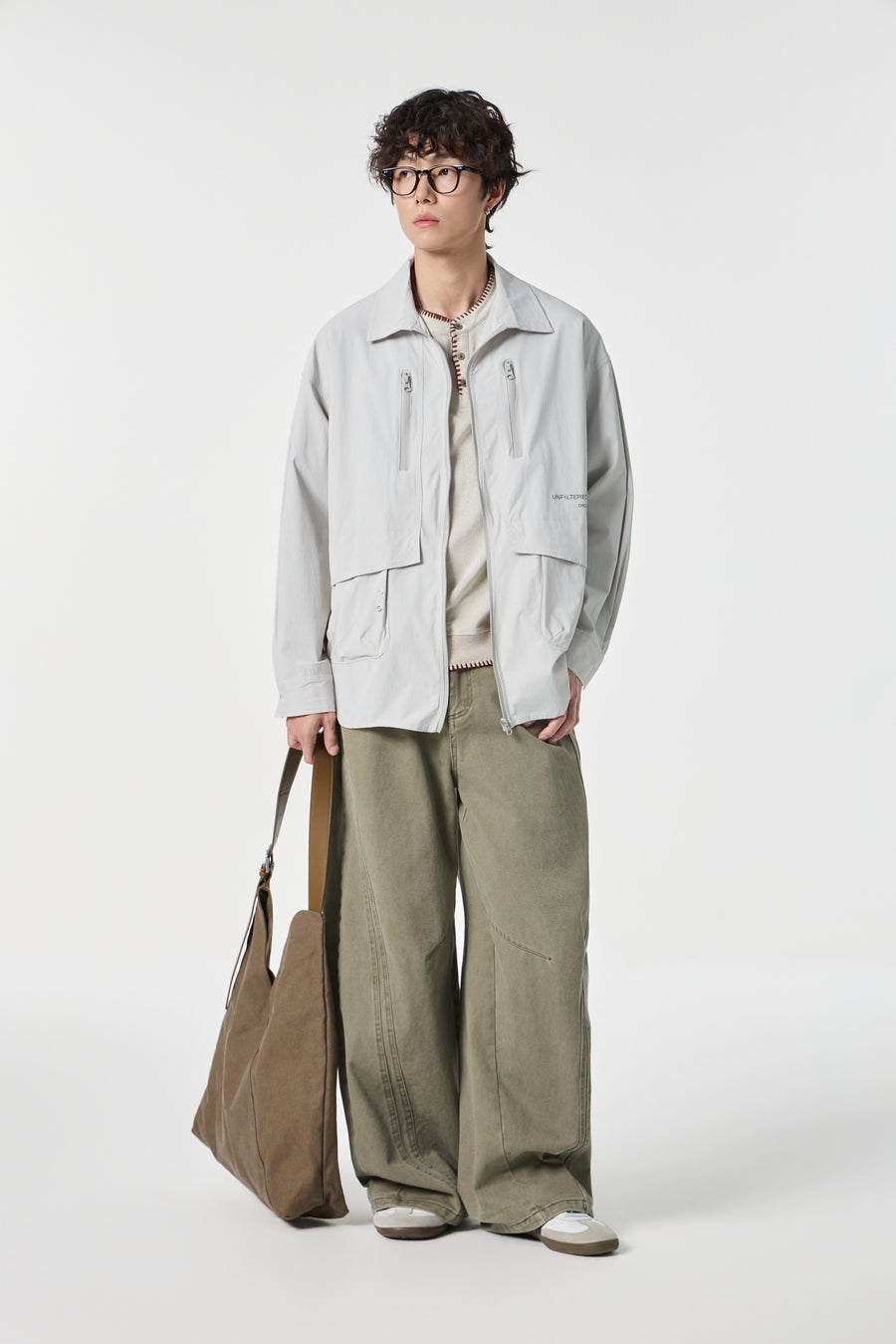 Grey Urban Modular Jacket Model view | Weezy