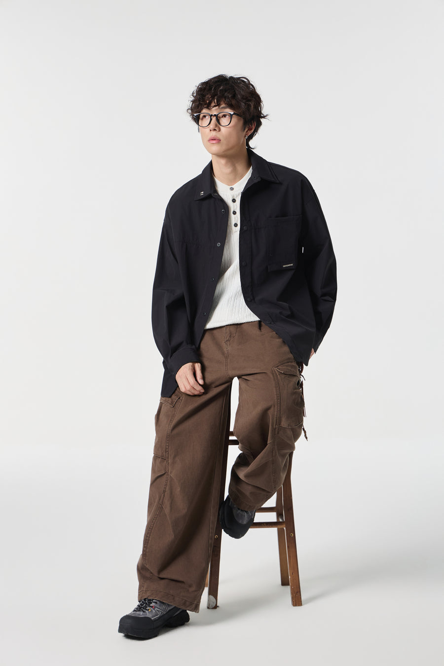 Geographic Black Tech Utility Overshirt Lifestyle view | Weezy