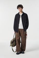 Geographic Black Tech Utility Overshirt Model view | Weezy