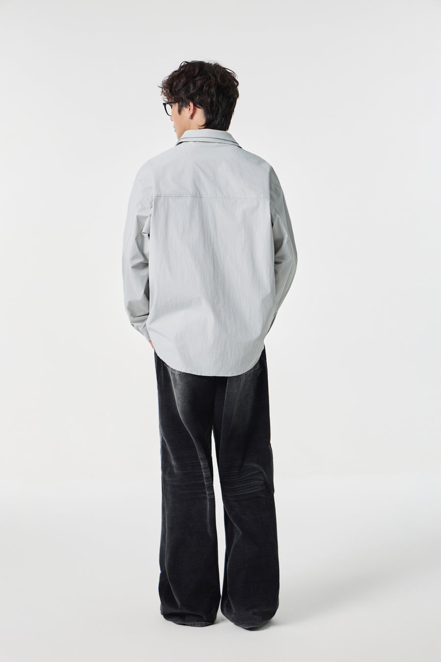 Geographic Grey Tech Utility Overshirt Flat lay | Weezy