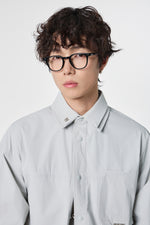 Geographic Grey Tech Utility Overshirt Side view | Weezy