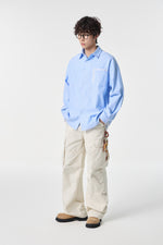 Soft Blue Contrast Pocket Oxford Shirt View 11 | Weezy