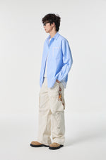 Soft Blue Contrast Pocket Oxford Shirt View 13 | Weezy