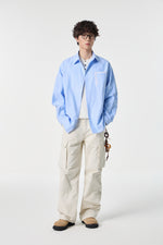 Soft Blue Contrast Pocket Oxford Shirt View 10 | Weezy
