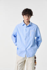 Soft Blue Contrast Pocket Oxford Shirt View 12 | Weezy