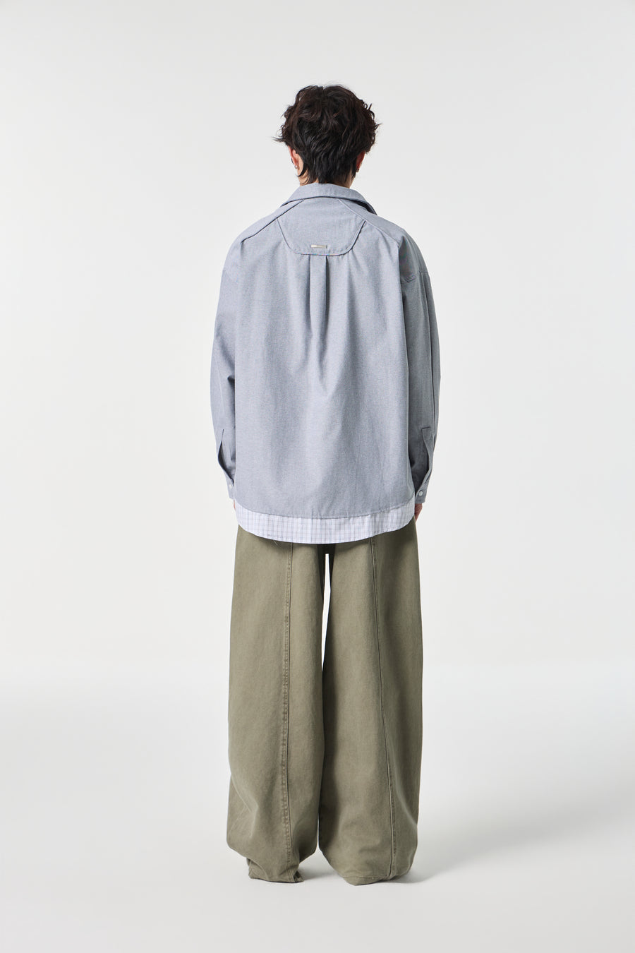Grey Contrast Pocket Oxford Shirt Detail view | Weezy