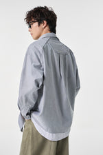Grey Contrast Pocket Oxford Shirt Flat lay | Weezy