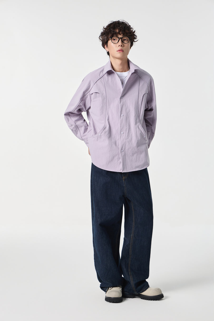 Lavender Contour Overshirt Detail view | Weezy