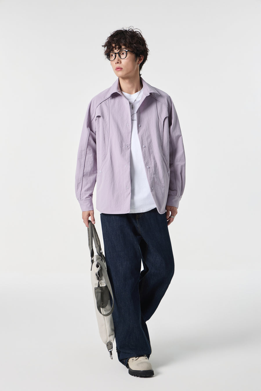 Lavender Contour Overshirt Flat lay | Weezy