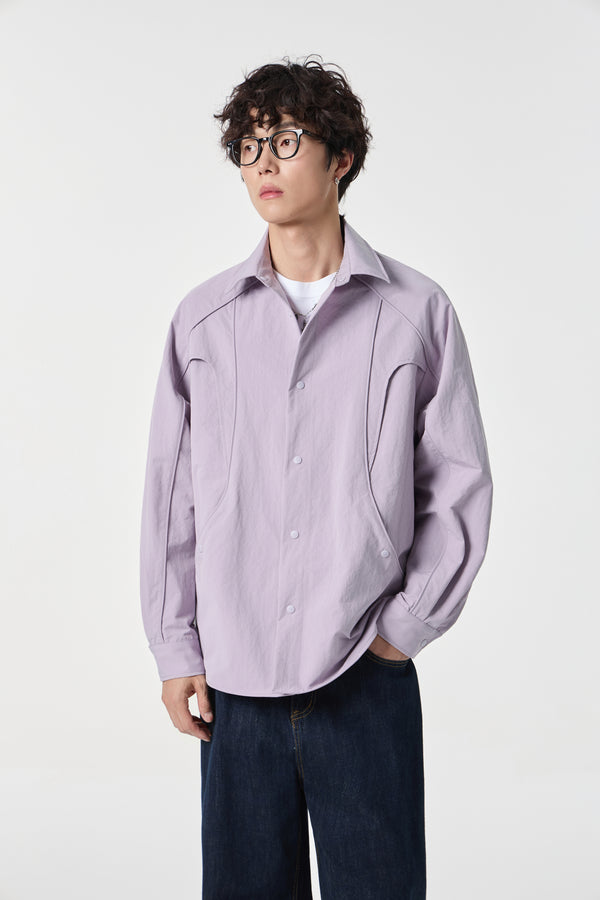 Lavender Contour Overshirt Front view | Weezy