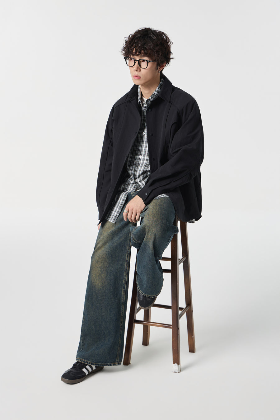 Jet Black Contour Overshirt Flat lay | Weezy
