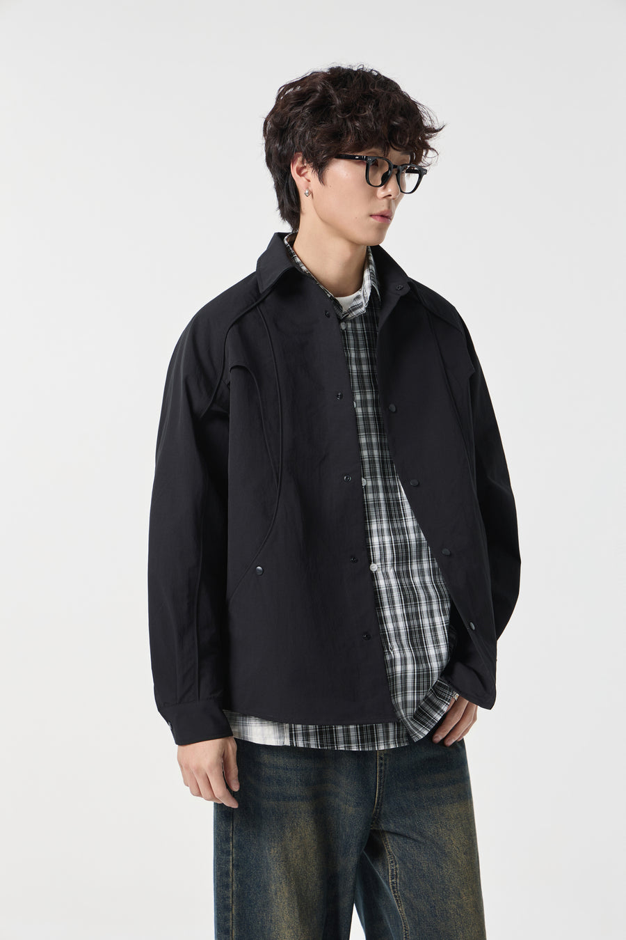 Jet Black Contour Overshirt View 9 | Weezy