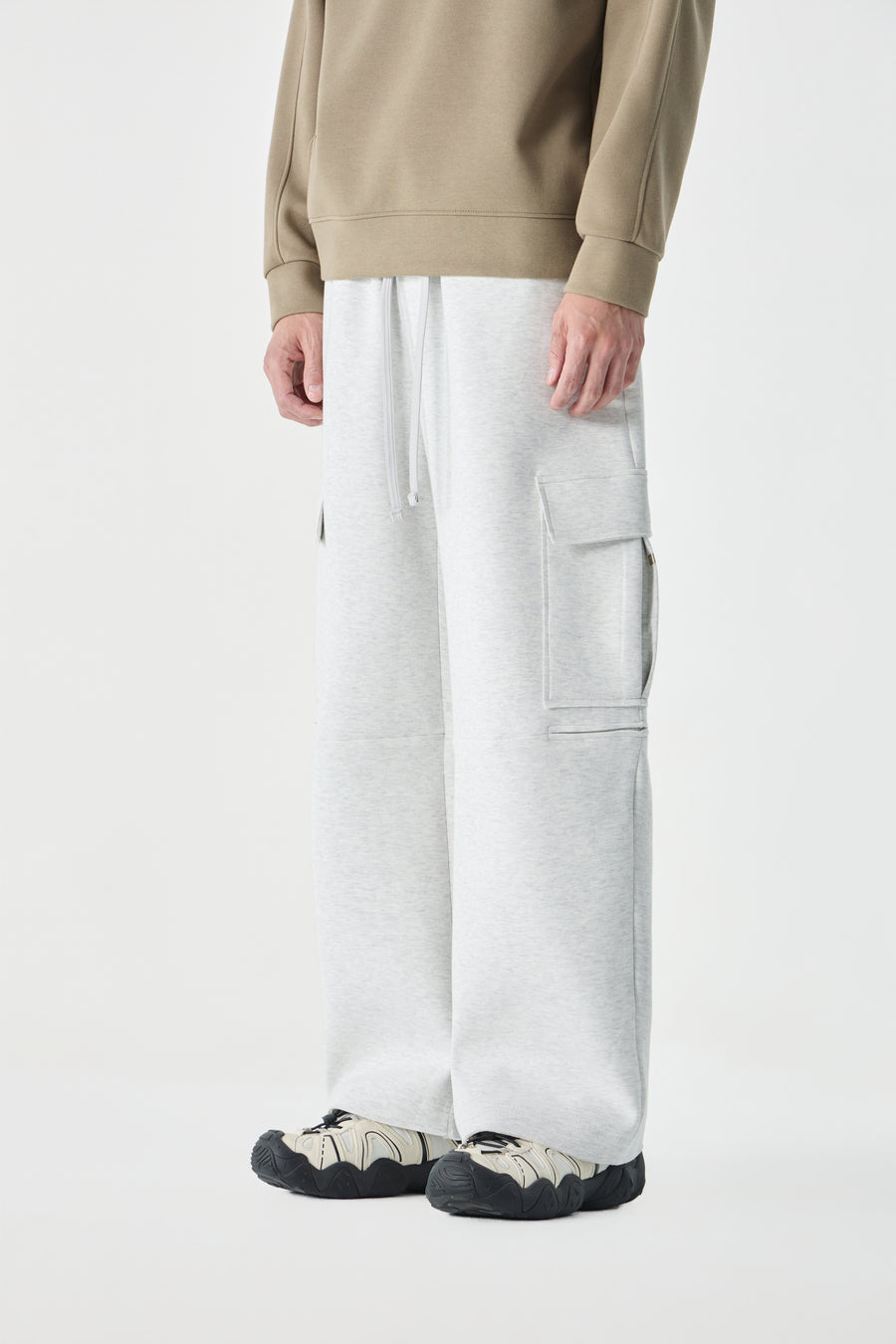 White Cargo Sweatpants Flat lay | Weezy
