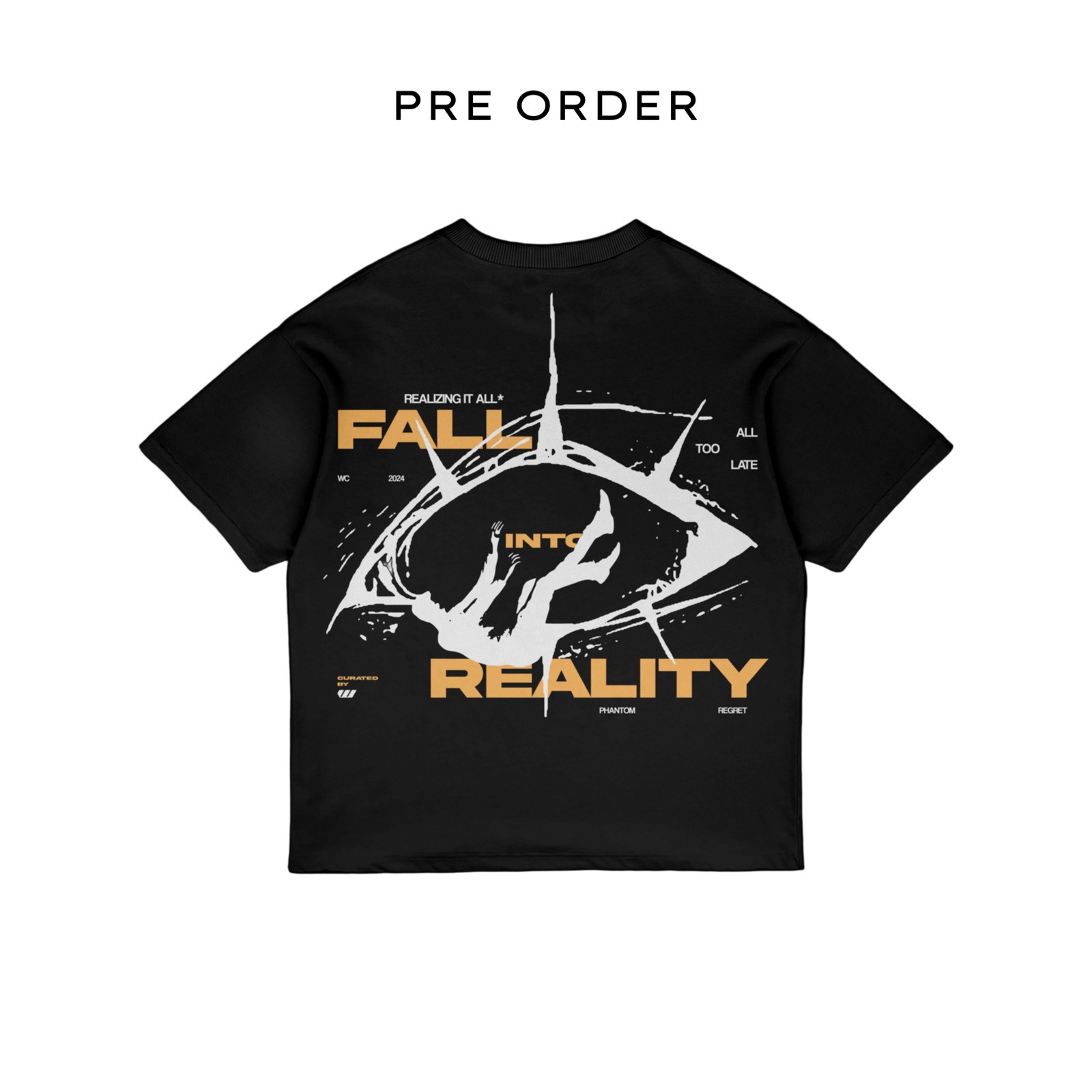 Premium Jet Black Fall Into Reality Oversized T-shirt