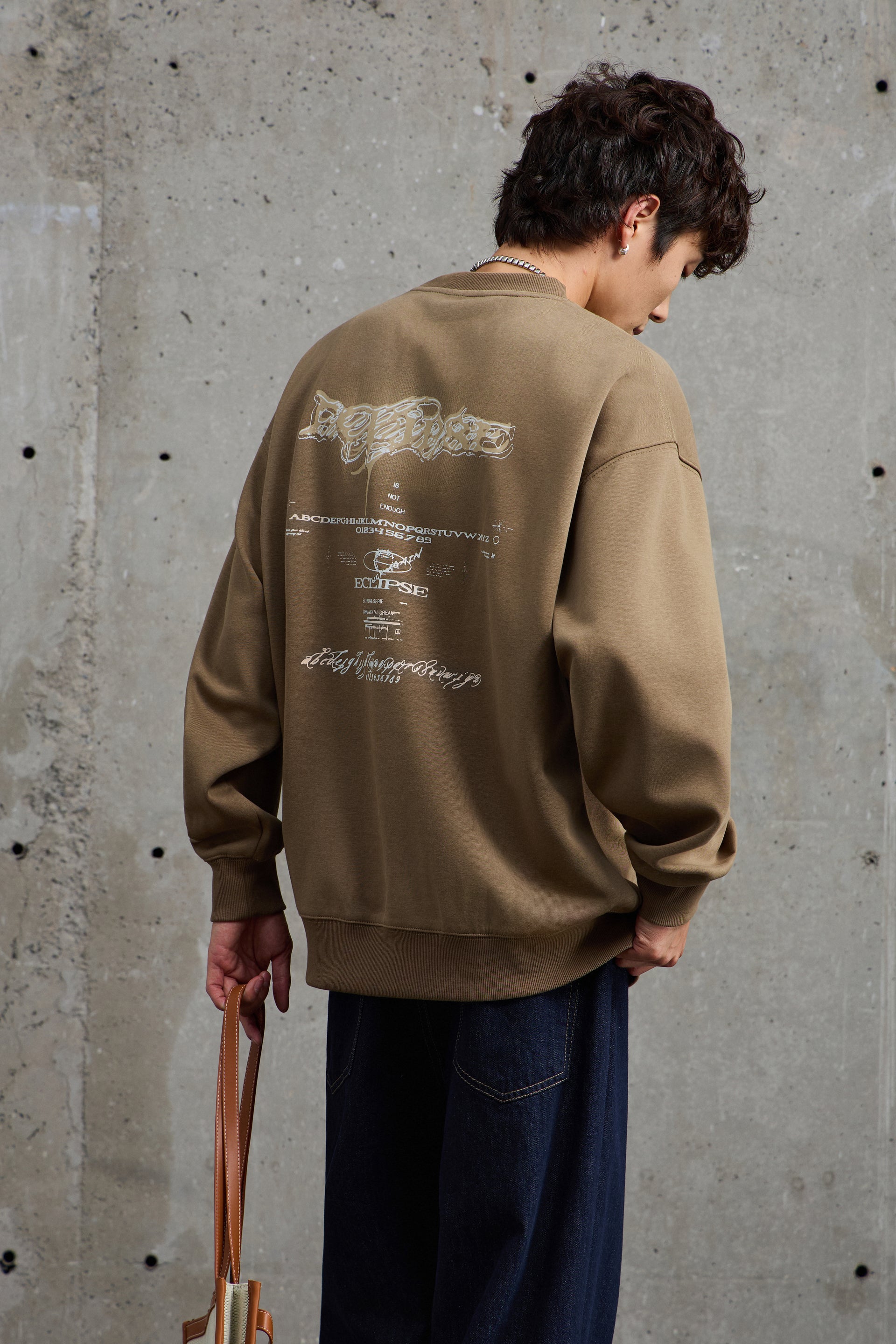 Chocolate Brown Printed Sweatshirt