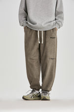 Suade Brown Jogger Pants Back view | Weezy