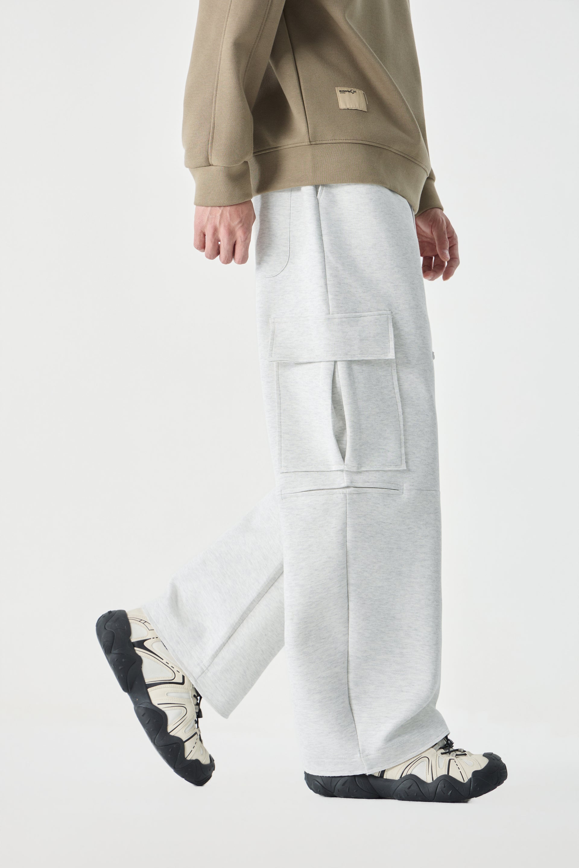 White Cargo Sweatpants
