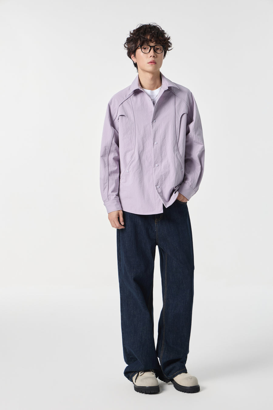 Lavender Contour Overshirt Back view | Weezy