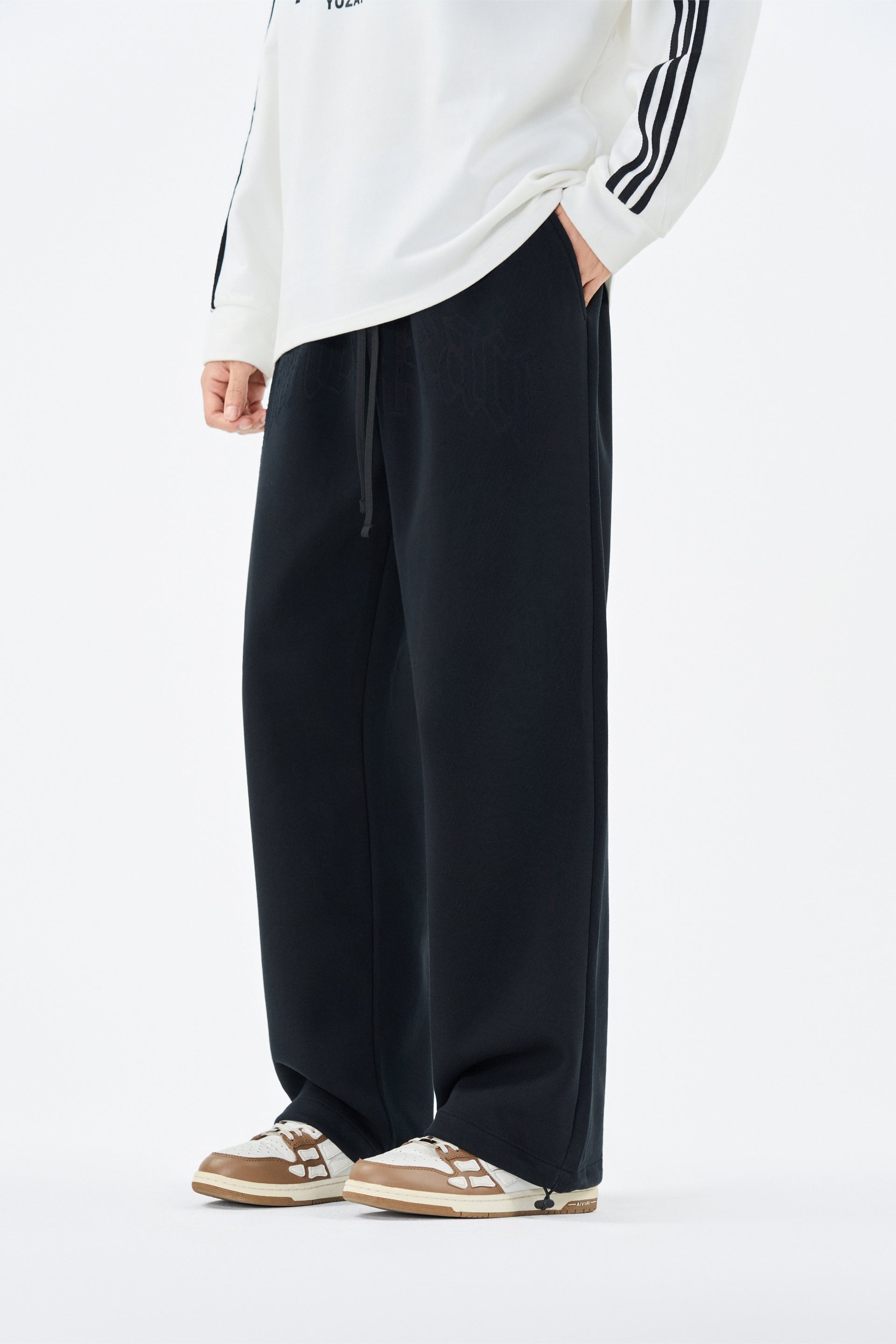 Embroidered Black Sweatpants
