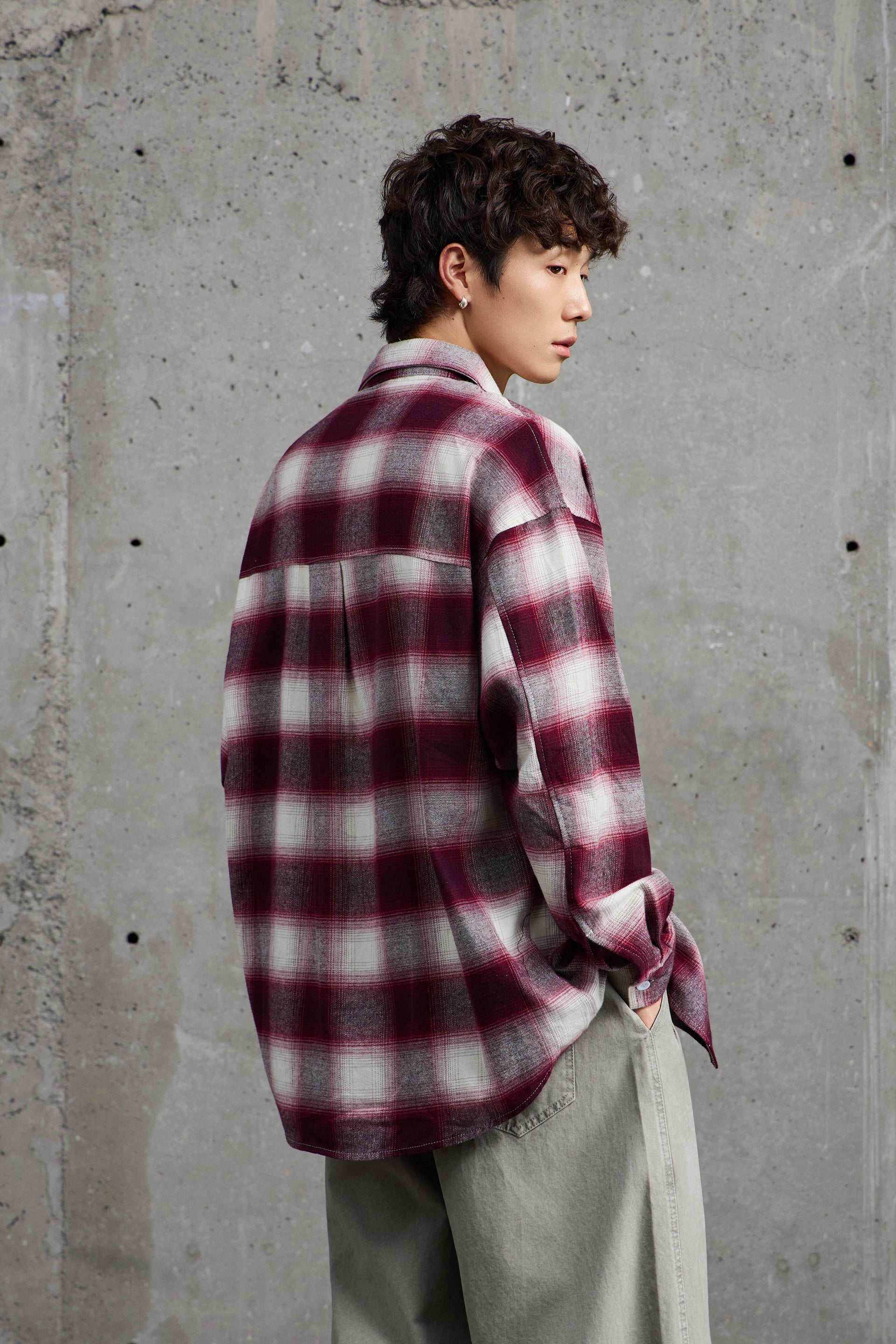Ox Blood Plaid Flannel Overshirt
