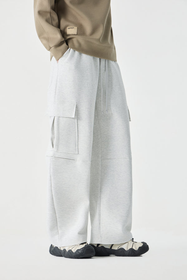 White Cargo Sweatpants Front view | Weezy