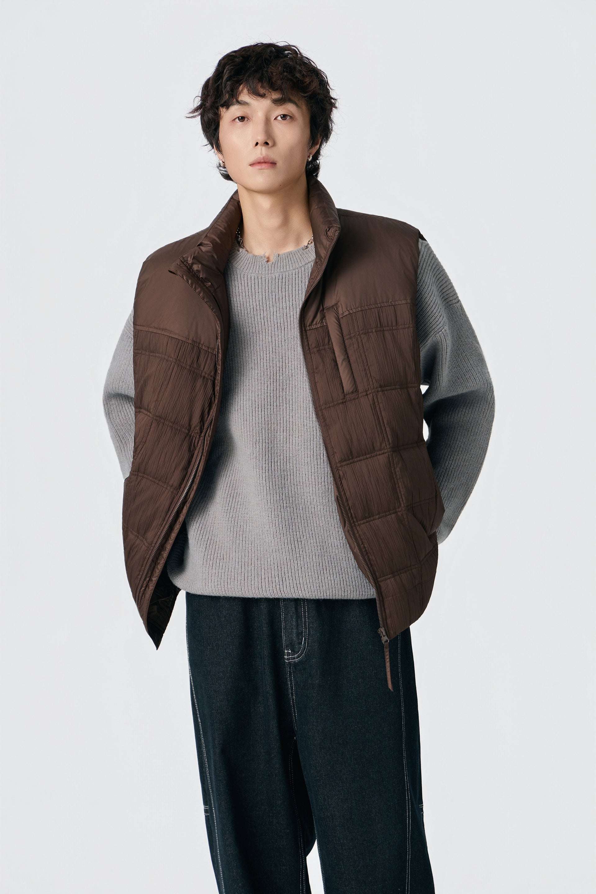 Brown GridCore Puffer Vest