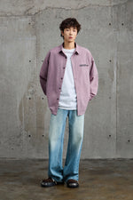 Acid Purple Printed Overshirt Side view | Weezy
