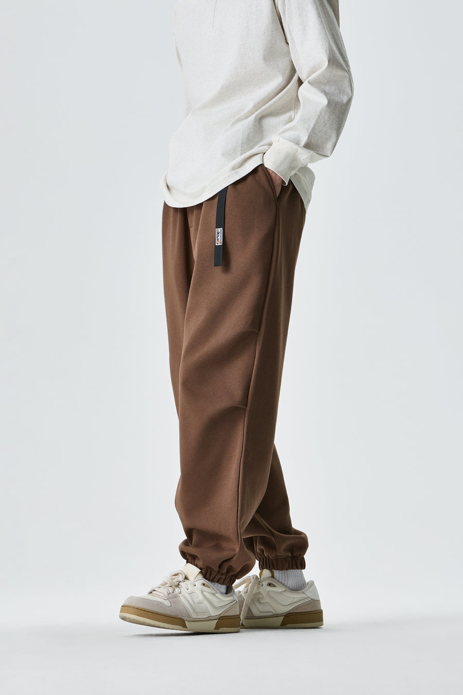Chocolate Brown Jogger Pants Detail view | Weezy