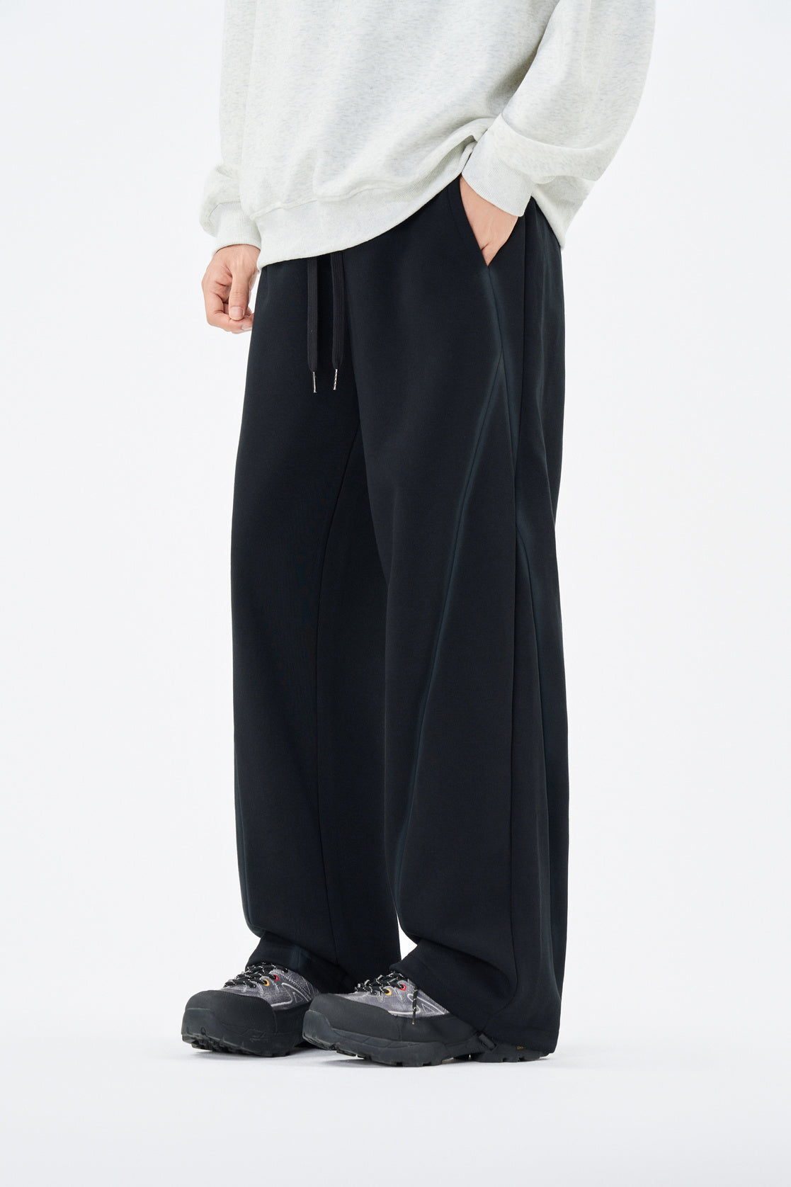 Obsidian Trace Jet Black Relaxed Fit Pants