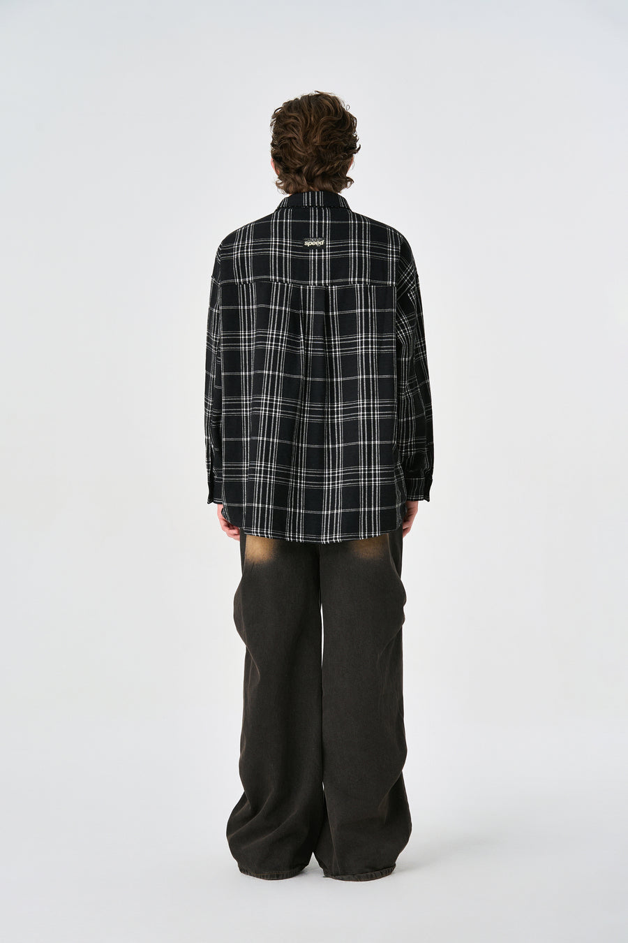 Black Chequered Plaid Utility Shacket Flat lay | Weezy