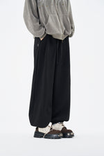 Jet Black Monoframe Relaxed Fit Pants Side view | Weezy