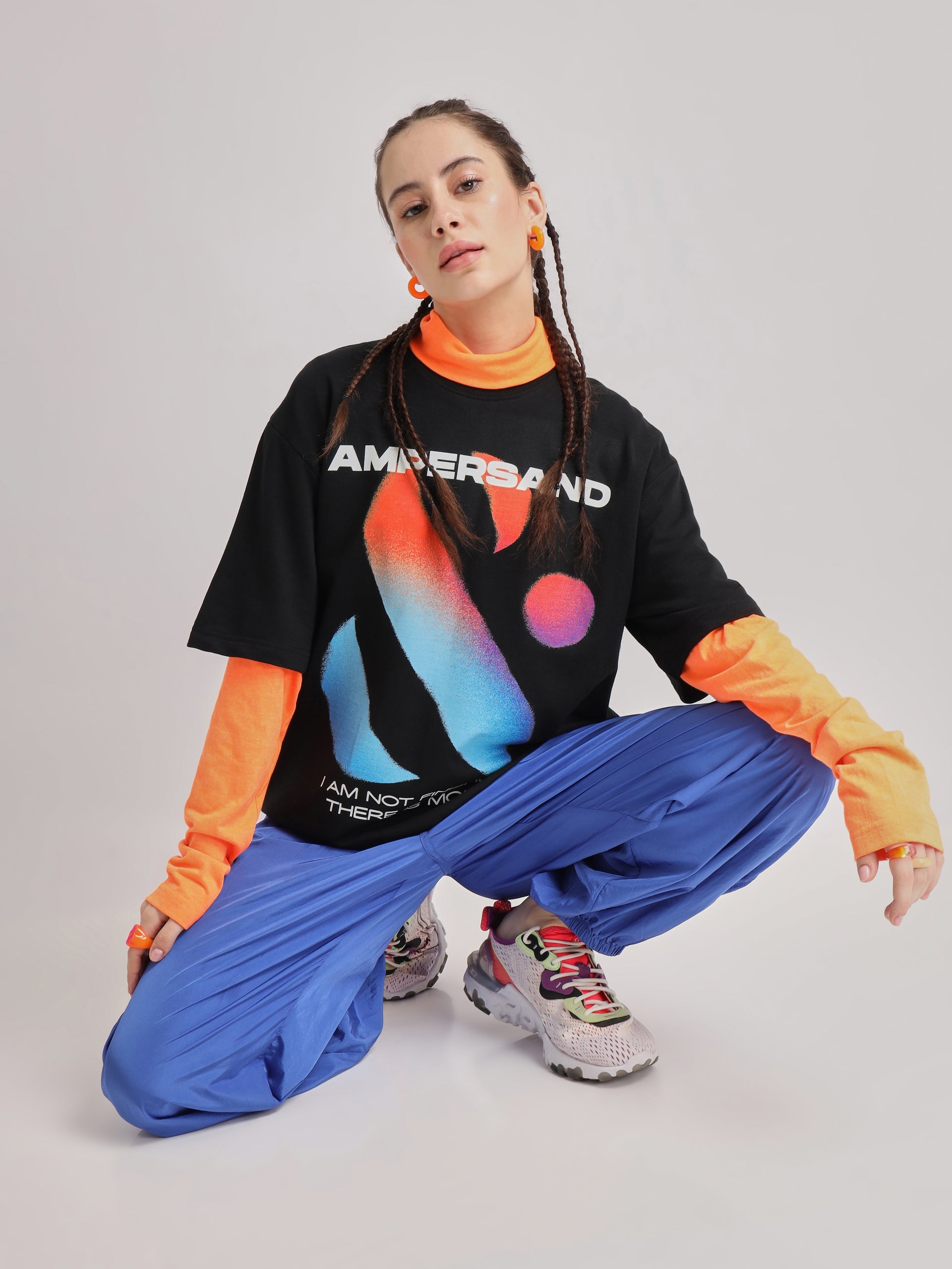 Jet Black Ampersand Oversized T-Shirt