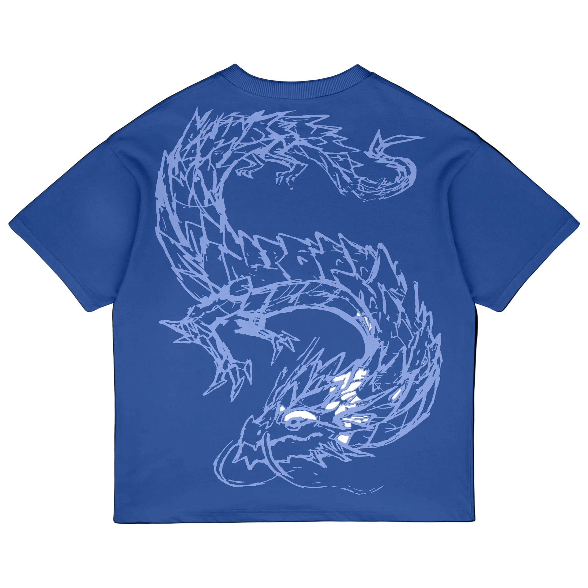 Premium Royal Blue Dragon Oversized T-shirt